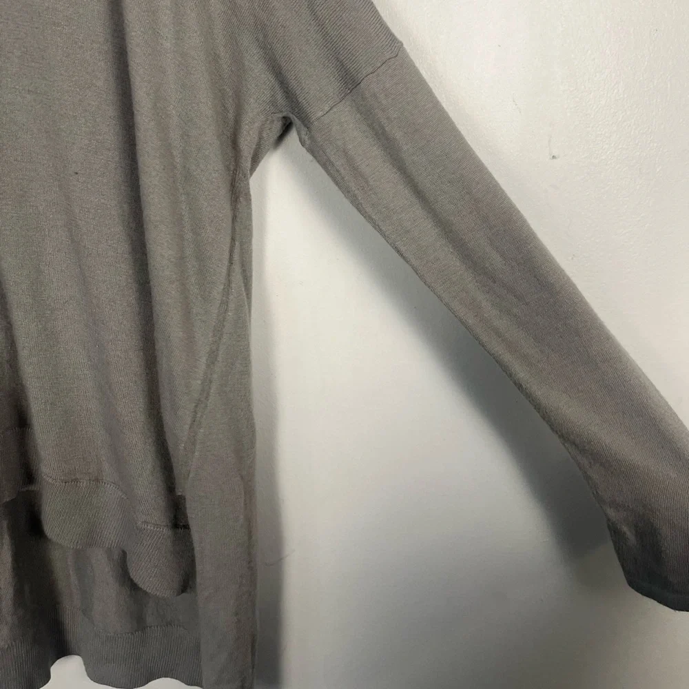 Helmut Lang Gray Thin Slub V-Neck Sweater Size Small
